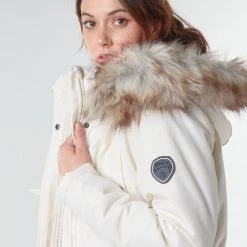 Vêtements Femme Parkas Only ONLIRIS Blanc -Manteaux Soldes Magasin 18330132 500 E