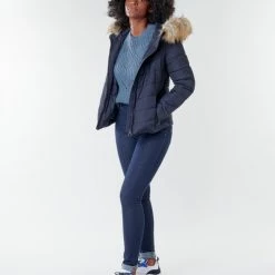 Vêtements Femme Doudounes Only ONLNEWELLAN Marine -Manteaux Soldes Magasin 18330153 500 C