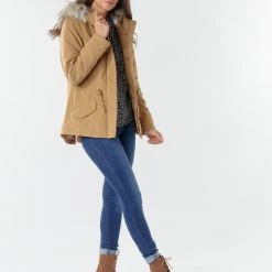 Vêtements Femme Parkas Only ONLNEW LUCCA Camel -Manteaux Soldes Magasin 18330163 500 C