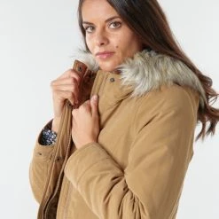 Vêtements Femme Parkas Only ONLNEW LUCCA Camel -Manteaux Soldes Magasin 18330163 500 E