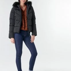 Vêtements Femme Doudounes Only ONLMONICA Noir -Manteaux Soldes Magasin 18518614 500 C