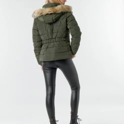 Vêtements Femme Doudounes Only ONLCAMILLA Kaki -Manteaux Soldes Magasin 18518617 500 D