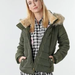 Vêtements Femme Doudounes Only ONLCAMILLA Kaki -Manteaux Soldes Magasin 18518617 500 E