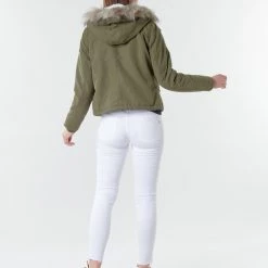 Vêtements Femme Parkas Only ONLPEYTON Kaki -Manteaux Soldes Magasin 18518633 500 D