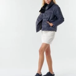 Vêtements Femme Doudounes Only ONLMELANIE Marine -Manteaux Soldes Magasin 18518641 500 C