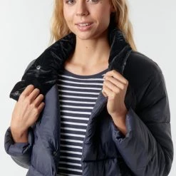 Vêtements Femme Doudounes Only ONLMELANIE Marine -Manteaux Soldes Magasin 18518641 500 E