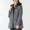 Vêtements Femme Manteaux Naf Naf ABIBA Gris -Manteaux Soldes Magasin 18592934 500 B