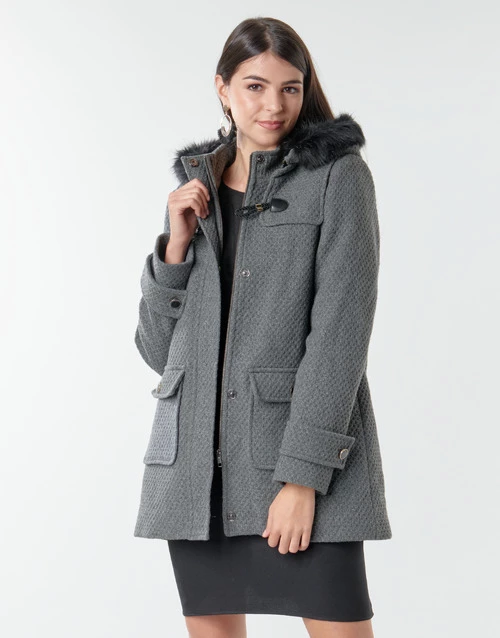 Vêtements Femme Manteaux Naf Naf ABIBA Gris 3 Vêtements Femme Manteaux Naf Naf ABIBA Gris