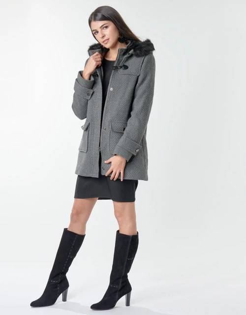 Vêtements Femme Manteaux Naf Naf ABIBA Gris 5 Vêtements Femme Manteaux Naf Naf ABIBA Gris – Image 3