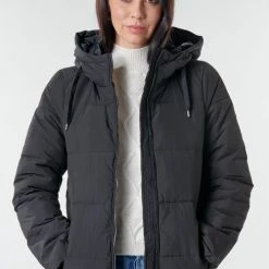 Vêtements Femme Doudounes Only ONLDOLLY Noir -Manteaux Soldes Magasin 18600144 500 E