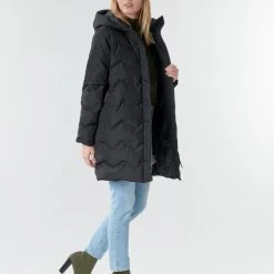 Vêtements Femme Doudounes Only ONLLUNA Noir -Manteaux Soldes Magasin 18600155 500 C