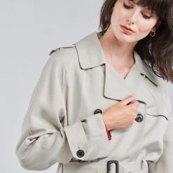 Vêtements Femme Trenchs Tommy Hilfiger DB LYOCELL FLUID TRENCH Beige -Manteaux Soldes Magasin 18858648 500 E