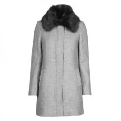 Vêtements Femme Manteaux Naf Naf AROUSSA Gris -Manteaux Soldes Magasin 18944761 500 A