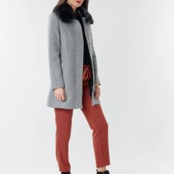 Vêtements Femme Manteaux Naf Naf AROUSSA Gris -Manteaux Soldes Magasin 18944761 500 C