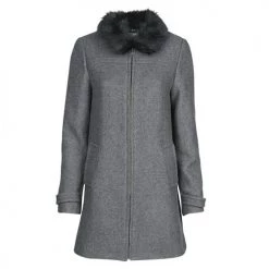 Vêtements Femme Manteaux Naf Naf AZAZOU M1 Gris -Manteaux Soldes Magasin 18944762 500 A