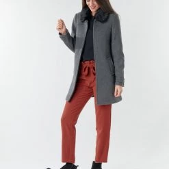 Vêtements Femme Manteaux Naf Naf AZAZOU M1 Gris -Manteaux Soldes Magasin 18944762 500 C
