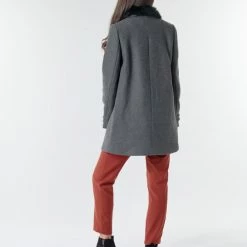 Vêtements Femme Manteaux Naf Naf AZAZOU M1 Gris -Manteaux Soldes Magasin 18944762 500 D