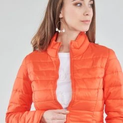 Vêtements Femme Doudounes Only ONLNEWTAHOE Orange -Manteaux Soldes Magasin 19335015 500 E