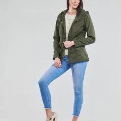 Vêtements Femme Parkas Only ONLLORCA Kaki -Manteaux Soldes Magasin 19335021 500 C