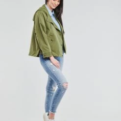 Vêtements Femme Parkas Only ONLELLA Kaki -Manteaux Soldes Magasin 19335035 500 C