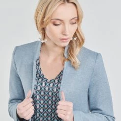 Vêtements Femme Manteaux Only ONLSOHO Bleu -Manteaux Soldes Magasin 19335057 500 E