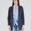 Vêtements Femme Manteaux Only ONLBAKER-LINEA Marine -Manteaux Soldes Magasin 19335059 500 B