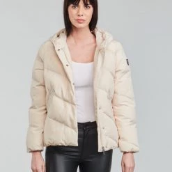 Vêtements Femme Doudounes Emporio Armani EA7 MOUNTAIN W ECO Crème -Manteaux Soldes Magasin 19747234 500 B