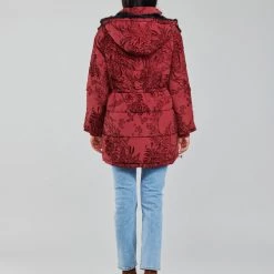 Vêtements Femme Doudounes Desigual JAPAN Rouge -Manteaux Soldes Magasin 19776611 500 D