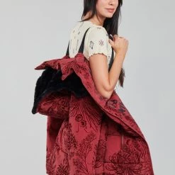 Vêtements Femme Doudounes Desigual JAPAN Rouge -Manteaux Soldes Magasin 19776611 500 E