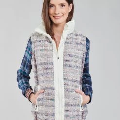 Vêtements Femme Doudounes Desigual STORNI Blanc -Manteaux Soldes Magasin 19776623 500 E