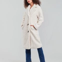 Vêtements Femme Manteaux Derhy ELDORADO Ecru -Manteaux Soldes Magasin 19783030 500 C