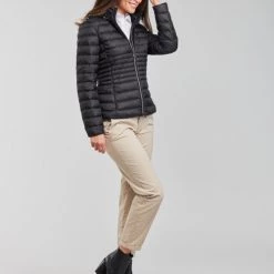 Vêtements Femme Doudounes Geox JAYSEN HOOD Noir -Manteaux Soldes Magasin 19784675 500 C
