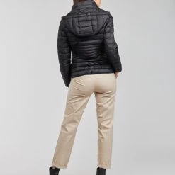 Vêtements Femme Doudounes Geox JAYSEN HOOD Noir -Manteaux Soldes Magasin 19784675 500 D