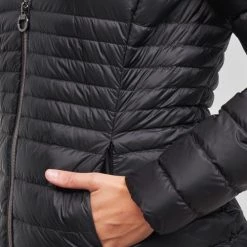 Vêtements Femme Doudounes Geox JAYSEN HOOD Noir -Manteaux Soldes Magasin 19784675 500 E