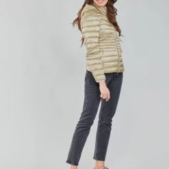 Vêtements Femme Doudounes Geox JAYSEN HOOD Ecru -Manteaux Soldes Magasin 19784676 500 C