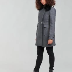 Vêtements Femme Manteaux Morgan GKATHY Gris anthracite -Manteaux Soldes Magasin 19785328 500 C