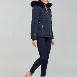 Vêtements Femme Doudounes Morgan GNINAE Marine -Manteaux Soldes Magasin 19785336 500 C