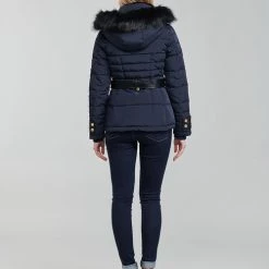 Vêtements Femme Doudounes Morgan GNINAE Marine -Manteaux Soldes Magasin 19785336 500 D