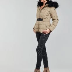 Vêtements Femme Doudounes Morgan GALIX Noisette -Manteaux Soldes Magasin 19785341 500 C