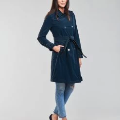 Vêtements Femme Trenchs Guess SUSAN TRENCH Marine -Manteaux Soldes Magasin 19799801 500 C