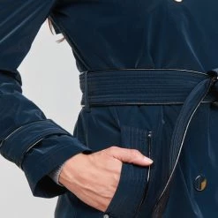 Vêtements Femme Trenchs Guess SUSAN TRENCH Marine -Manteaux Soldes Magasin 19799801 500 E