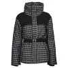Vêtements Femme Doudounes Guess BELINDA JACKET Noir / Blanc -Manteaux Soldes Magasin 19799844 500 A