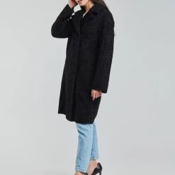 Vêtements Femme Manteaux Guess MANUELA REVERSIBLE COAT Noir -Manteaux Soldes Magasin 19799854 500 C