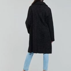 Vêtements Femme Manteaux Guess MANUELA REVERSIBLE COAT Noir -Manteaux Soldes Magasin 19799854 500 D