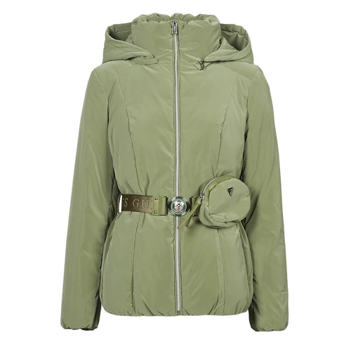 Vêtements Femme Doudounes Guess BELLA JACKET Kaki 3 Vêtements Femme Doudounes Guess BELLA JACKET Kaki