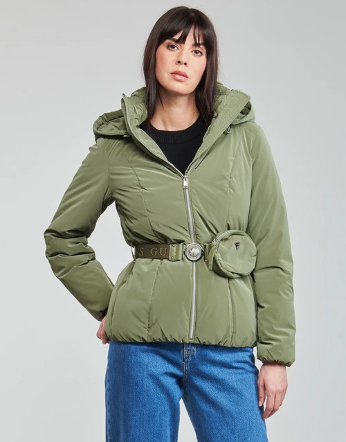 Vêtements Femme Doudounes Guess BELLA JACKET Kaki 4 Vêtements Femme Doudounes Guess BELLA JACKET Kaki – Image 2
