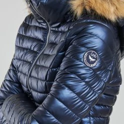 Vêtements Femme Doudounes Les Petites Bombes ALIMA Marine -Manteaux Soldes Magasin 19840063 500 E