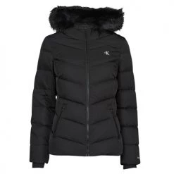 Vêtements Femme Doudounes Calvin Klein Jeans SHORT FITTED DOWN PUFFER Noir