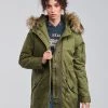 Vêtements Femme Parkas Superdry MILI+F34:F39TARY FISHTAIL PARKA Kaki -Manteaux Soldes Magasin 19858253 500 B