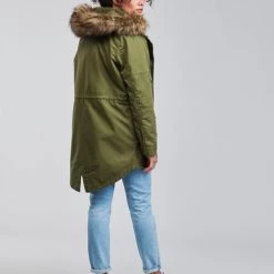 Vêtements Femme Parkas Superdry MILI+F34:F39TARY FISHTAIL PARKA Kaki -Manteaux Soldes Magasin 19858253 500 D